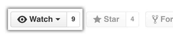 Schaltfläche „Watch repository" (Beobachten eines Repositorys)